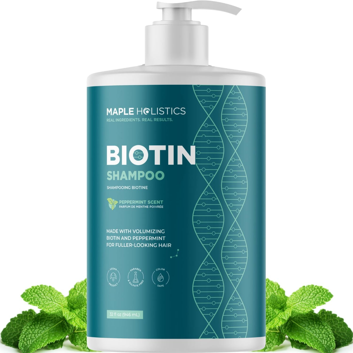 Maple Holistics Volumizing Biotin Shampoo 32 Fl Oz front view