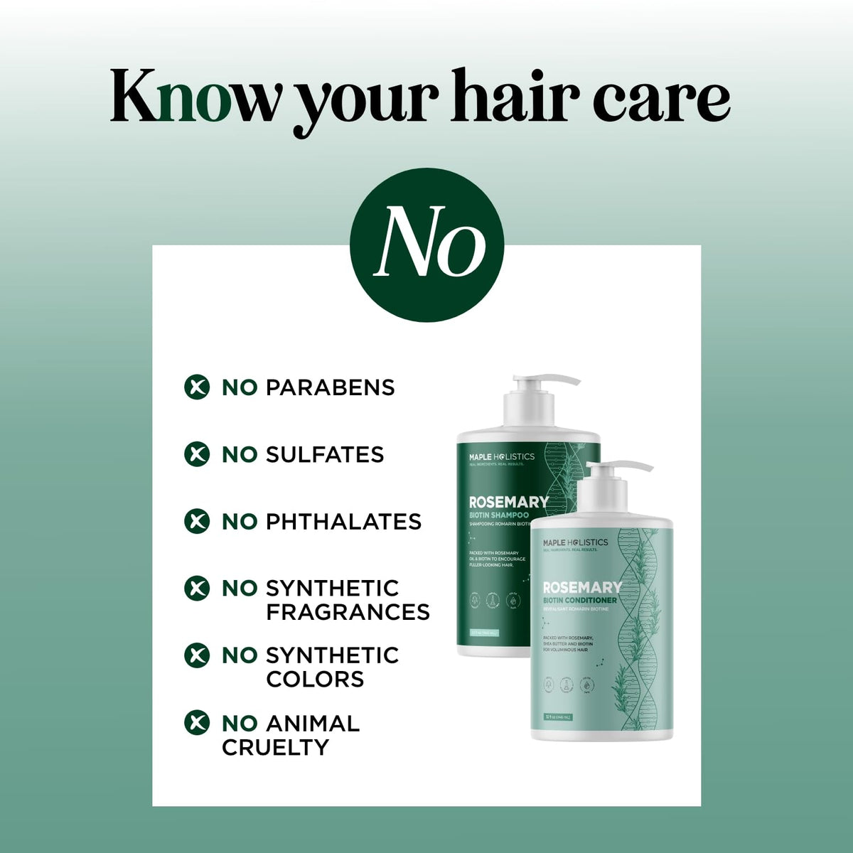 Maple Holistics Volumizing Biotin Shampoo and Conditioner set side view
