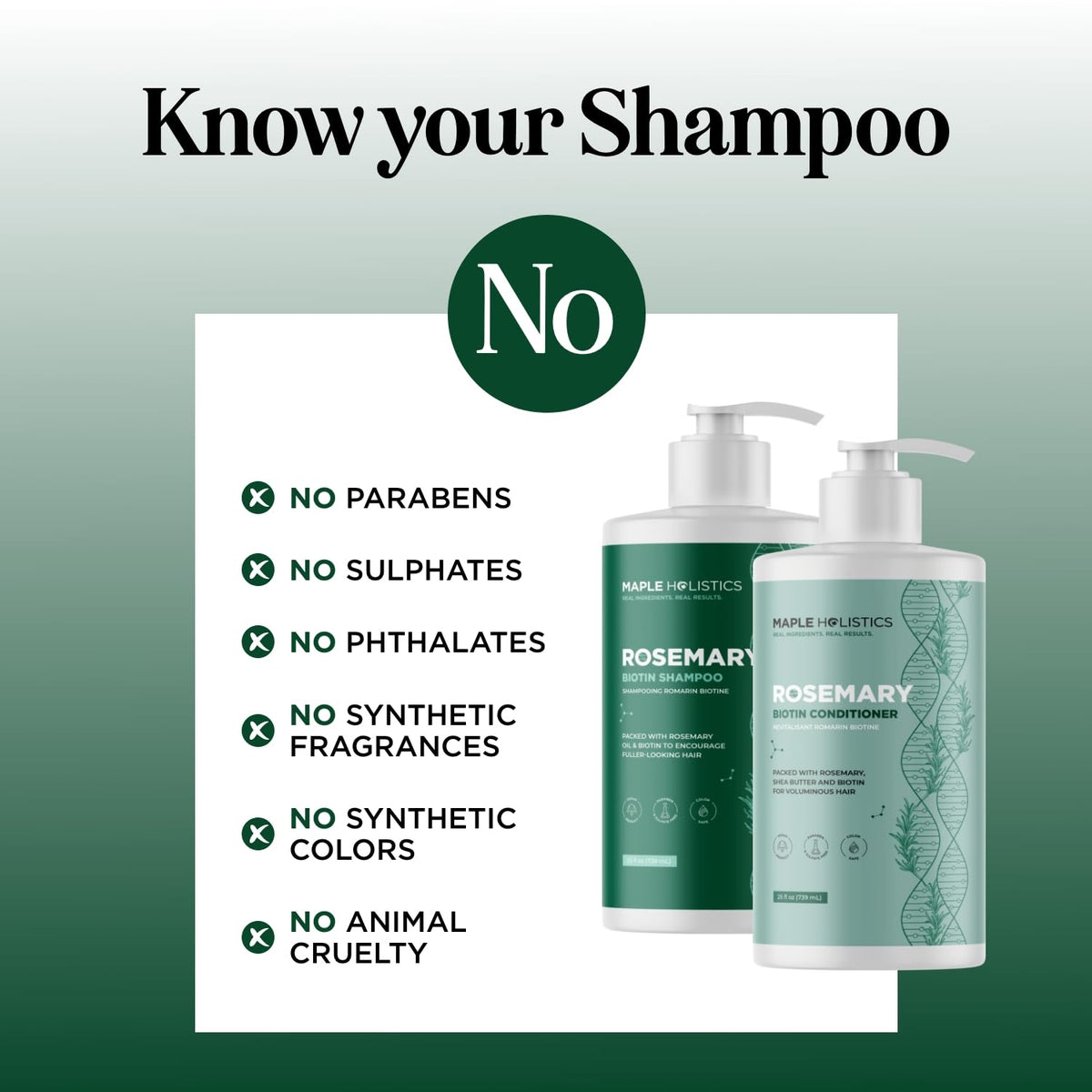 Maple Holistics Volumizing Biotin Shampoo and Conditioner set together