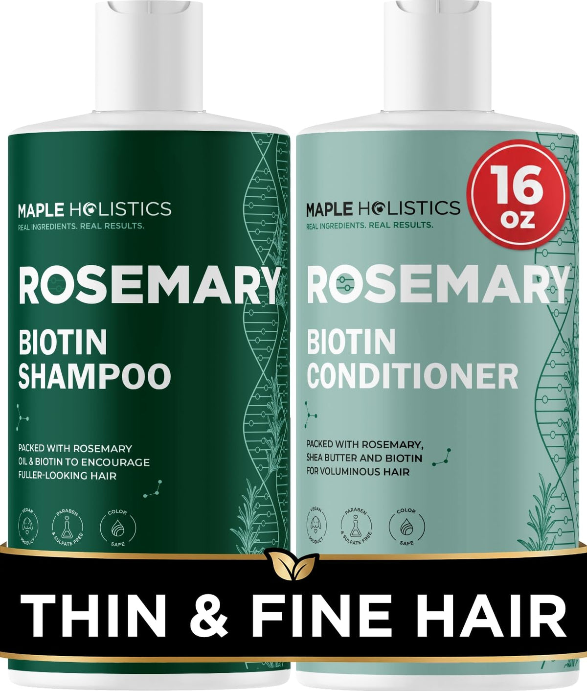 Maple Holistics Volumizing Biotin Shampoo front view 16 Fl Oz