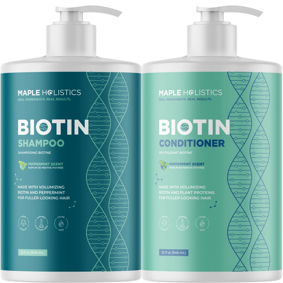 Maple Holistics Volumizing Biotin Shampoo front view, 32 Fl Oz