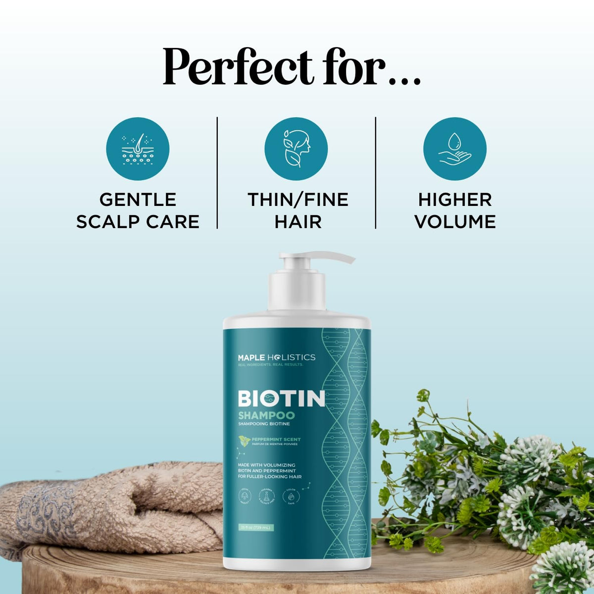 Maple Holistics Volumizing Biotin Shampoo label details