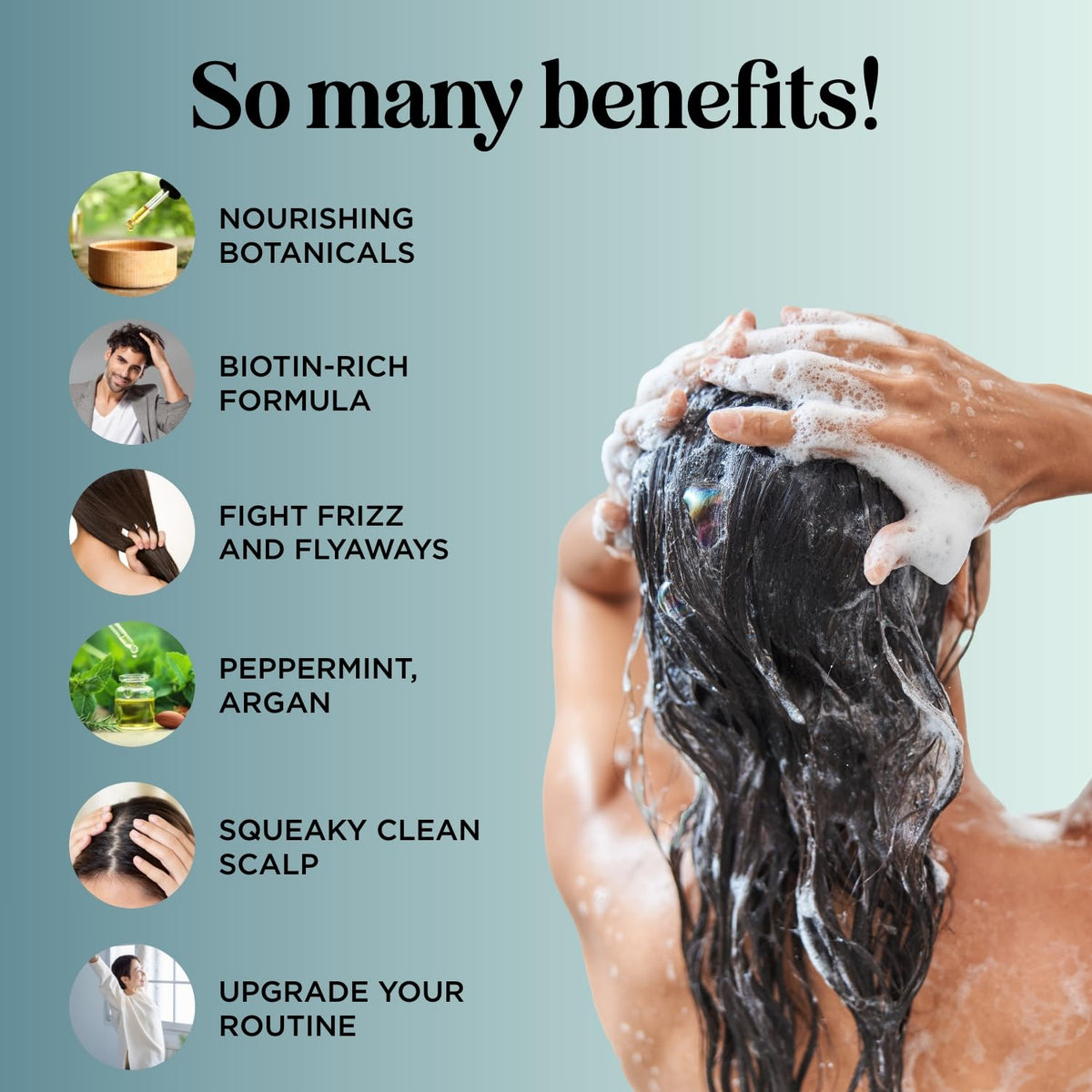 Maple Holistics Volumizing Biotin Shampoo with peppermint oil close-up