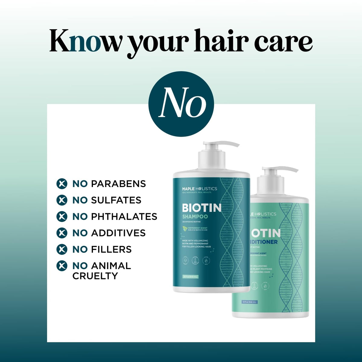 Maple Holistics Volumizing Shampoo and Conditioner set with peppermint scent