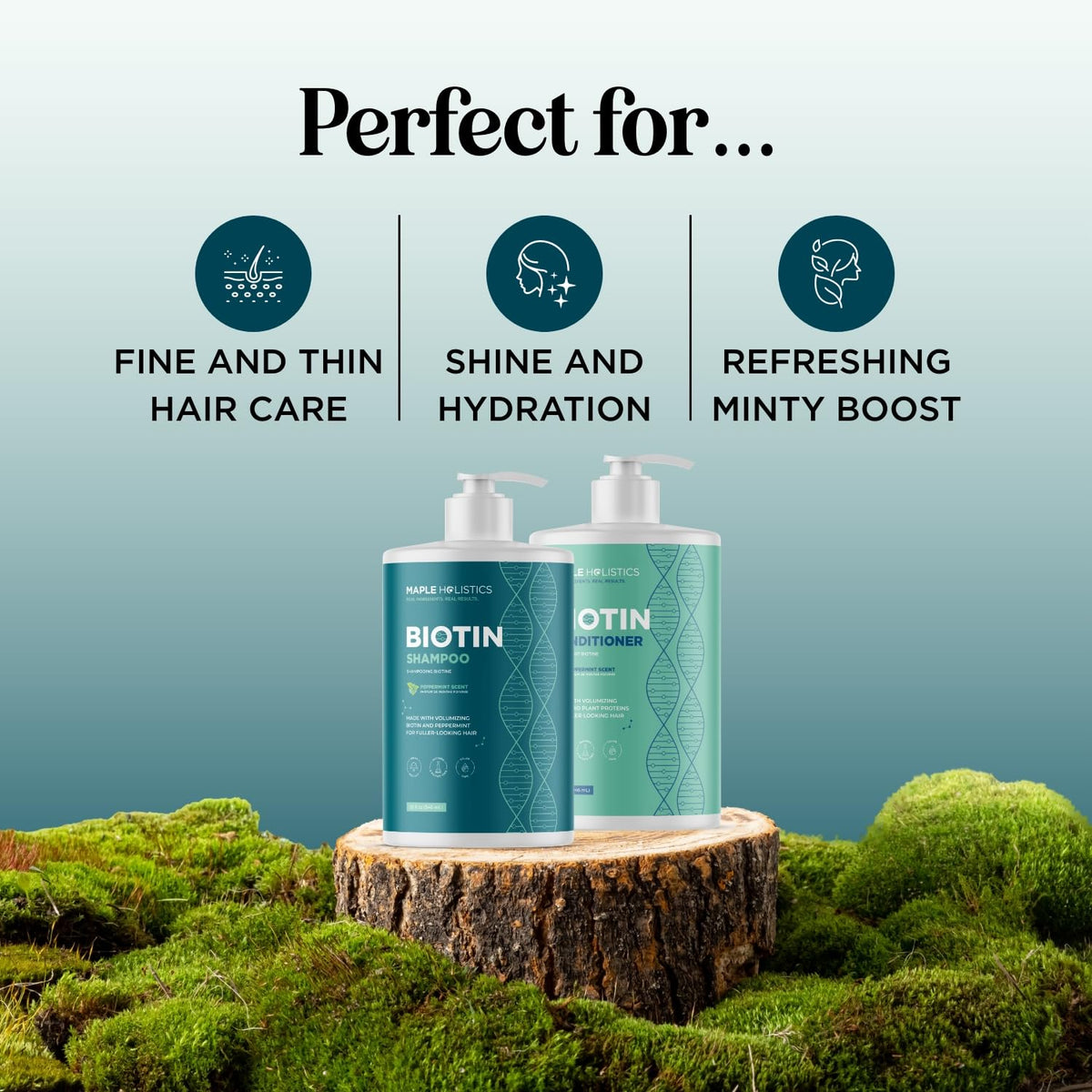 Maple Holistics Volumizing Shampoo and Conditioner with argan oil