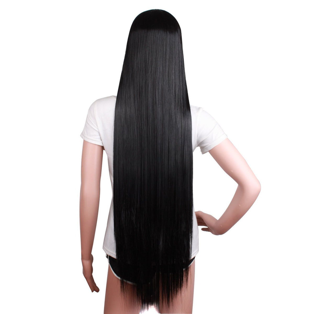 MapofBeauty 100 cm Long Straight Anime Wig adjustable cap size