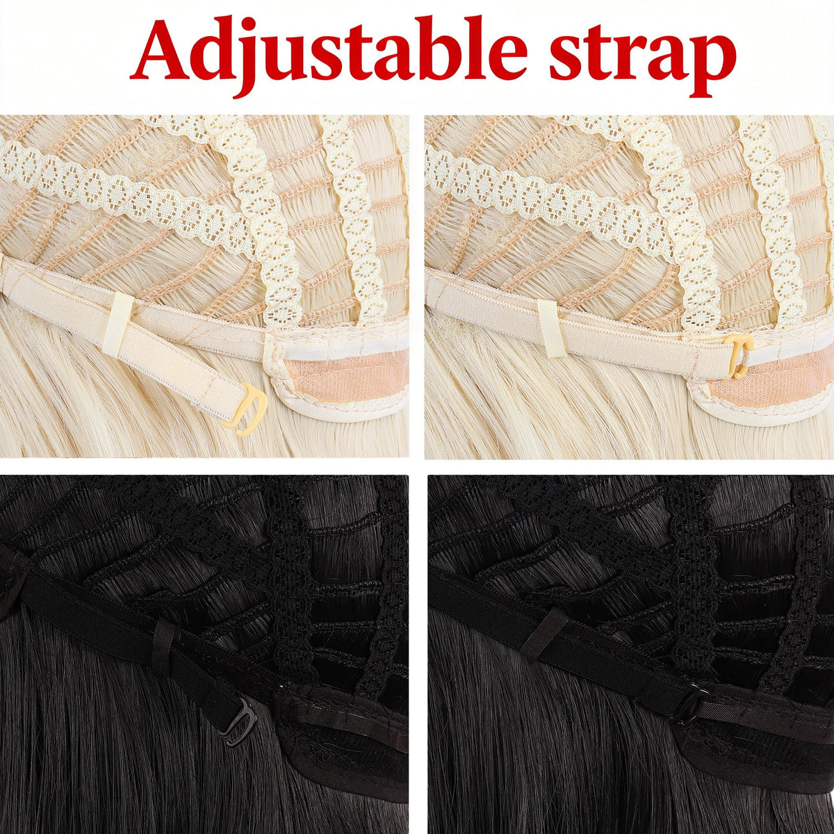 MapofBeauty 100 cm Long Straight Anime Wig styled on mannequin