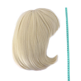 MapofBeauty 12 Inch Blonde Straight Bob Wig close-up of bangs