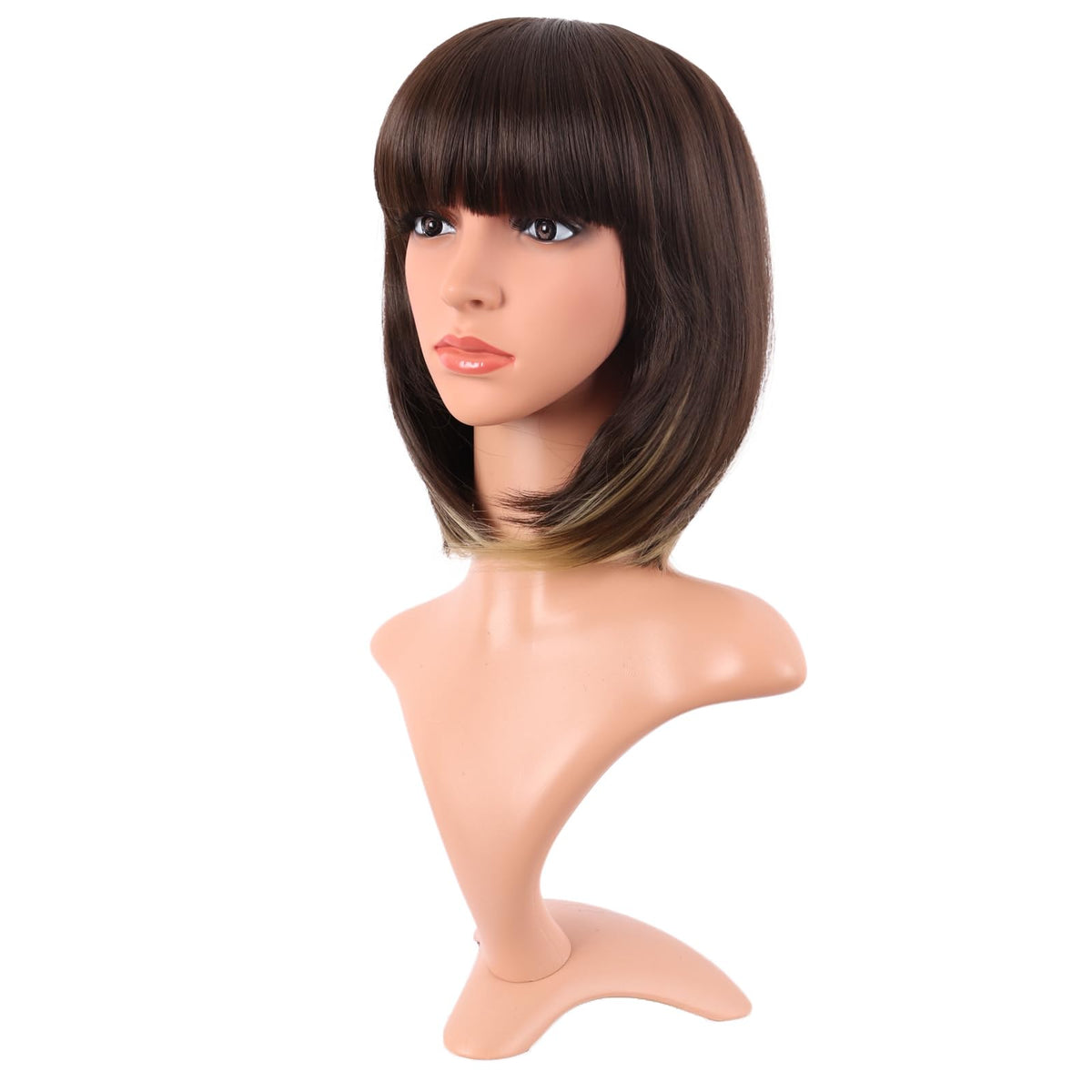 MapofBeauty 12 Inch Bob Wig back view with adjustable cap
