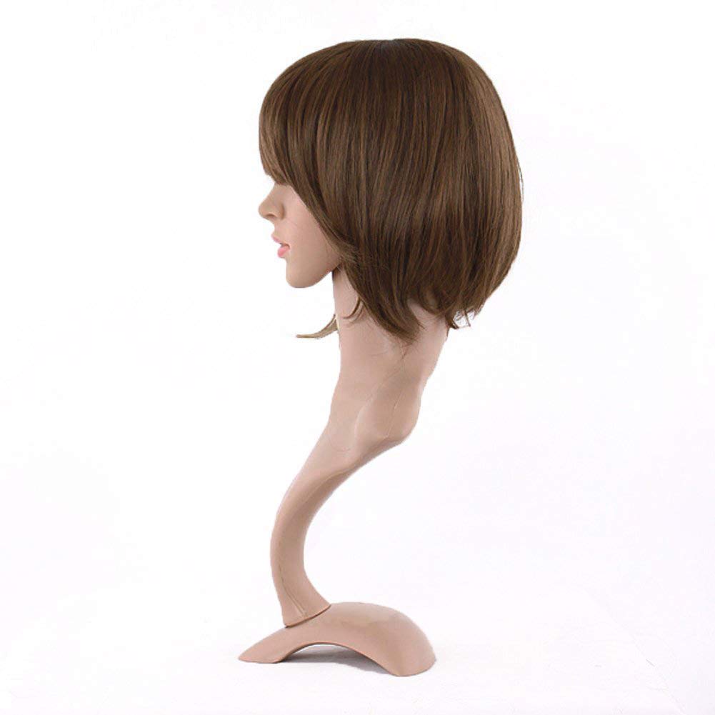 MapofBeauty 12 Inch Bob Wig in Flax Brown back view