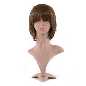 MapofBeauty 12 Inch Bob Wig in Flax Brown front view