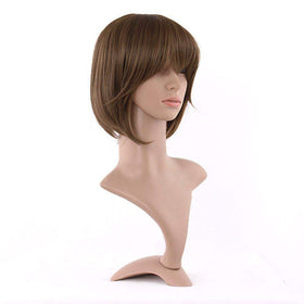 MapofBeauty 12 Inch Bob Wig in Flax Brown side view