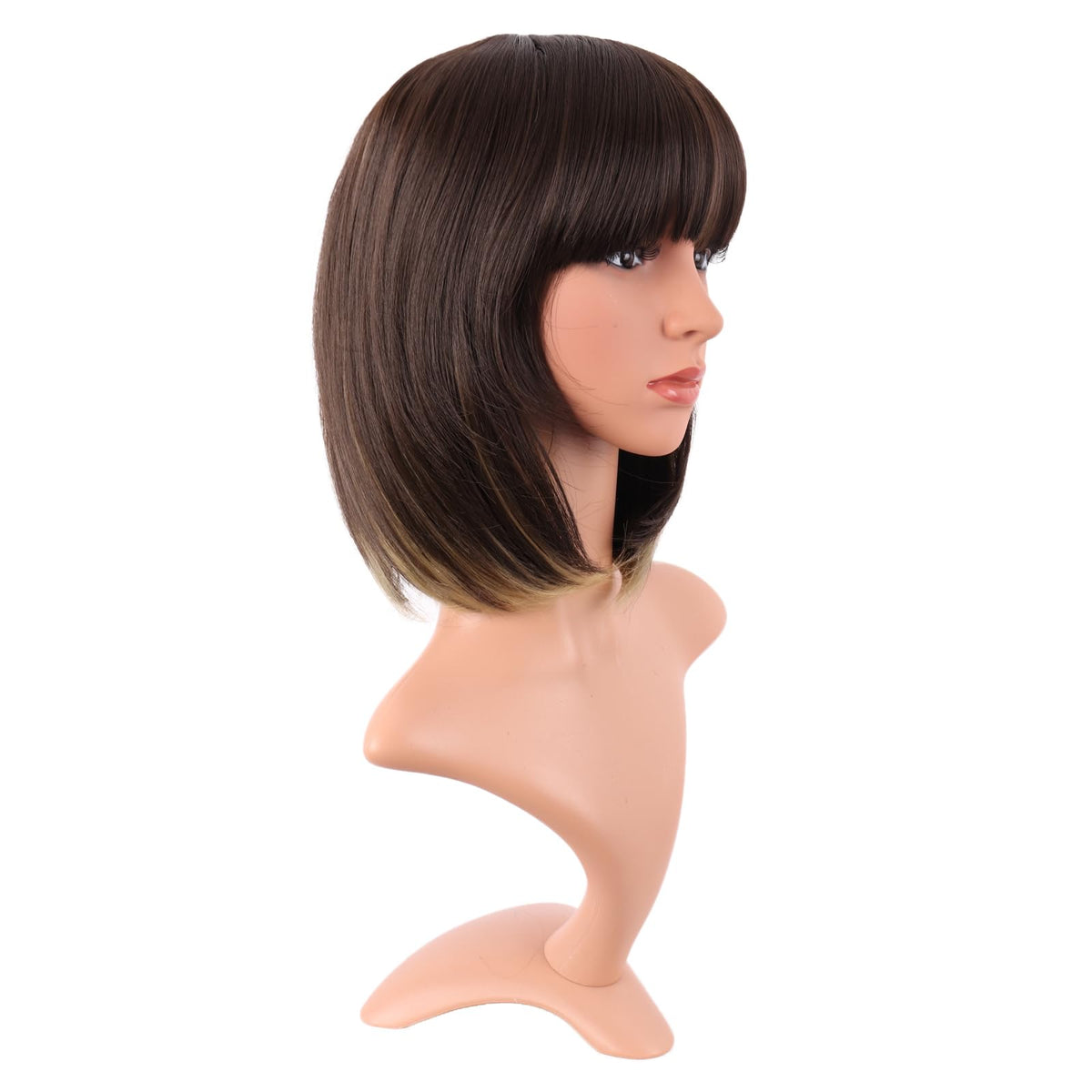 MapofBeauty 12 Inch Bob Wig side view showing straight style