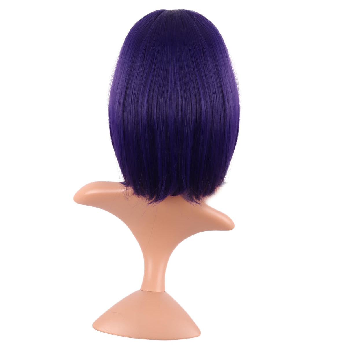 MapofBeauty 12 Inch Dark Purple Bob Wig styled with bangs