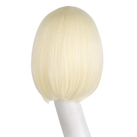 MapofBeauty 12 Inch Light Blonde Bob Wig back view