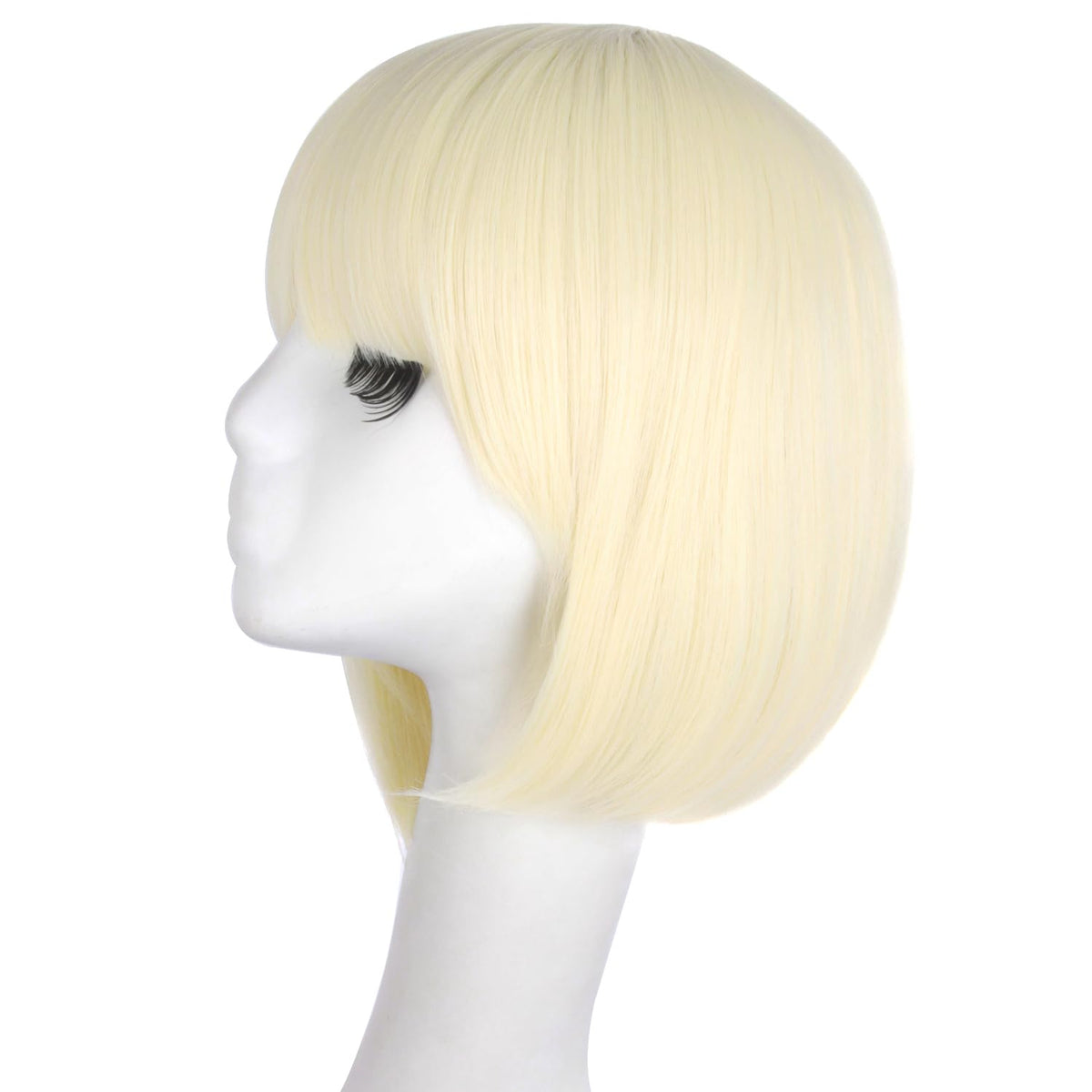 MapofBeauty 12 Inch Light Blonde Bob Wig side view