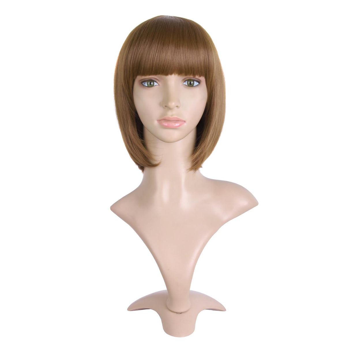MapofBeauty 12 Inch Light Brown Bob Wig front view