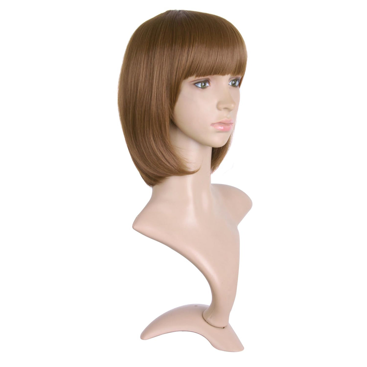 MapofBeauty 12 Inch Light Brown Bob Wig side view