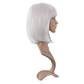 MapofBeauty 12 Inch White Bob Wig back view