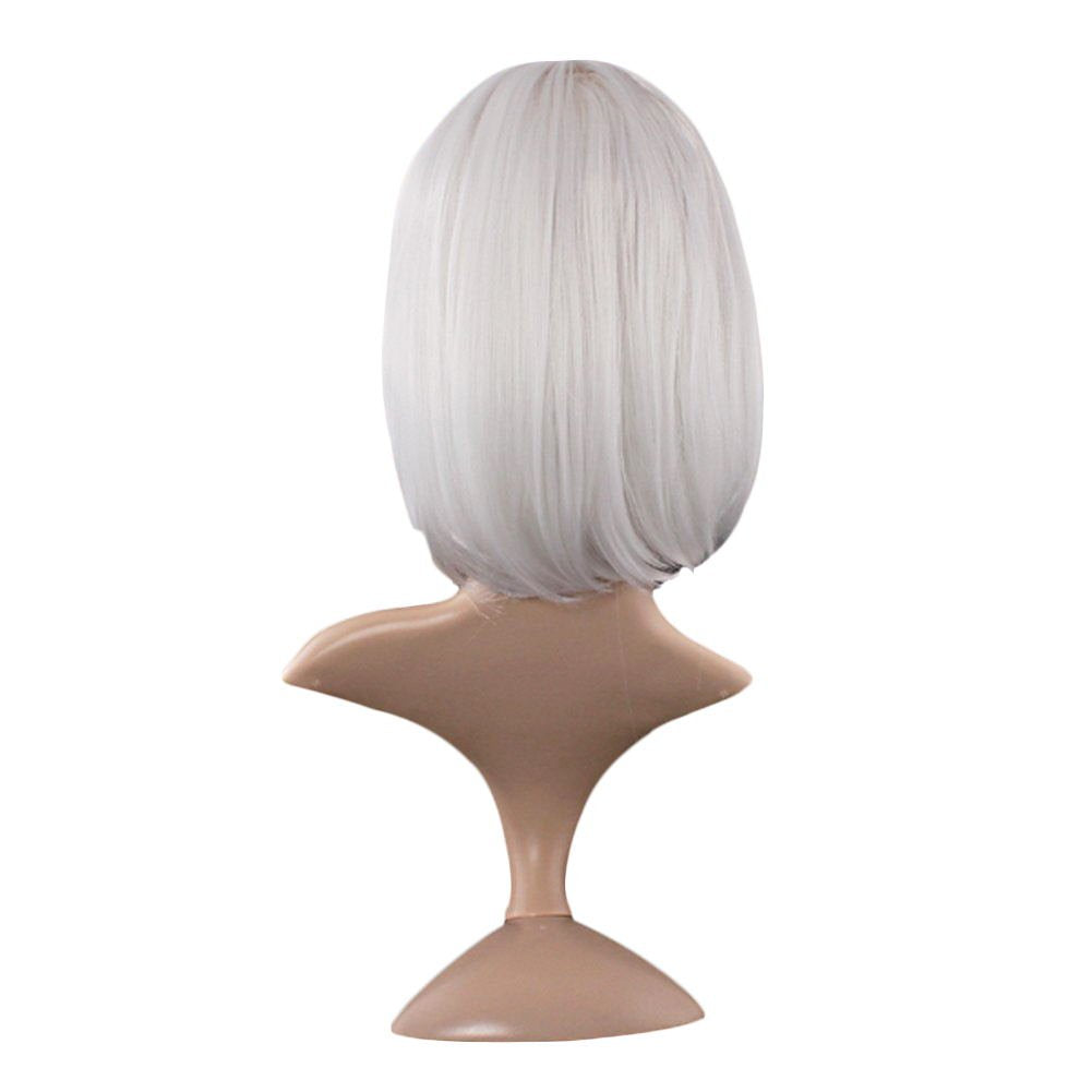 MapofBeauty 12 Inch White Bob Wig with packaging