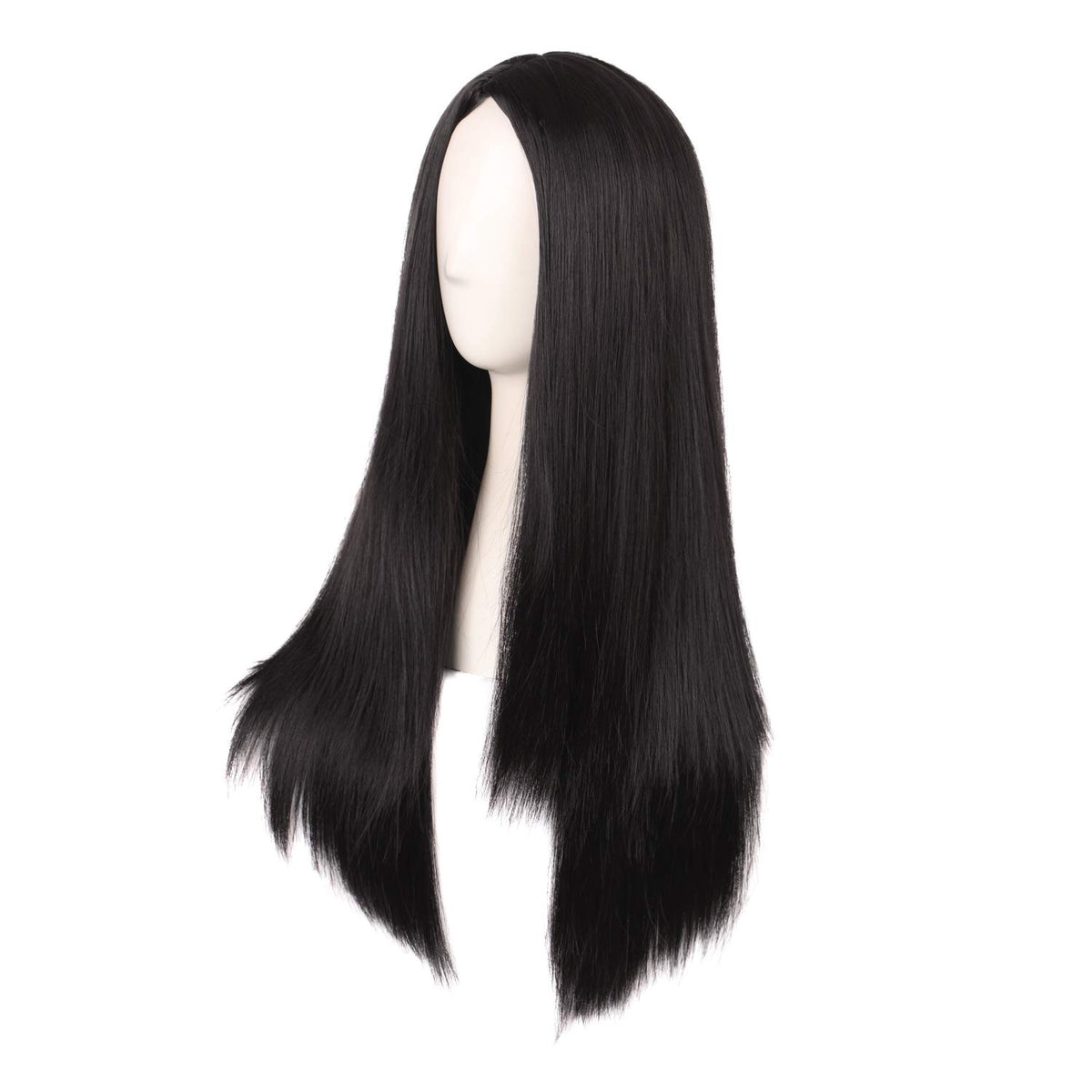 MapofBeauty 28 Inch Black Long Straight Synthetic Wig back view