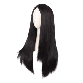 MapofBeauty 28 Inch Black Long Straight Synthetic Wig back view