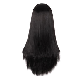 MapofBeauty 28 Inch Black Long Straight Synthetic Wig styling details