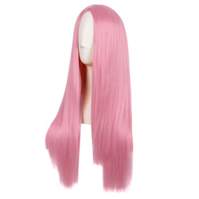 MapofBeauty 28 Inch Light Hot Pink Synthetic Wig back view