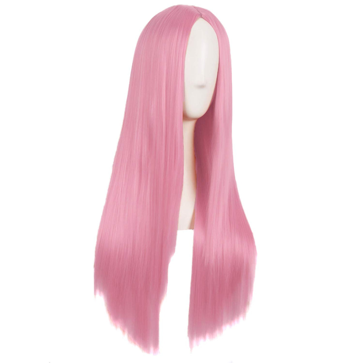 MapofBeauty 28 Inch Light Hot Pink Synthetic Wig side view