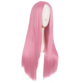 MapofBeauty 28 Inch Light Hot Pink Synthetic Wig side view