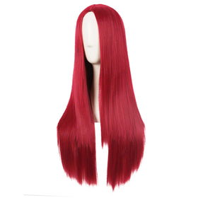 MapofBeauty 28 Inch Red Straight Synthetic Wig back view