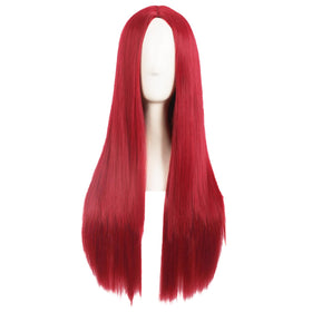 MapofBeauty 28 Inch Red Straight Synthetic Wig front view