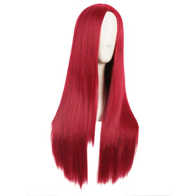 MapofBeauty 28 Inch Red Straight Synthetic Wig side view