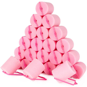 MAQIHAN 24PCS Foam Hair Rollers pink set front view