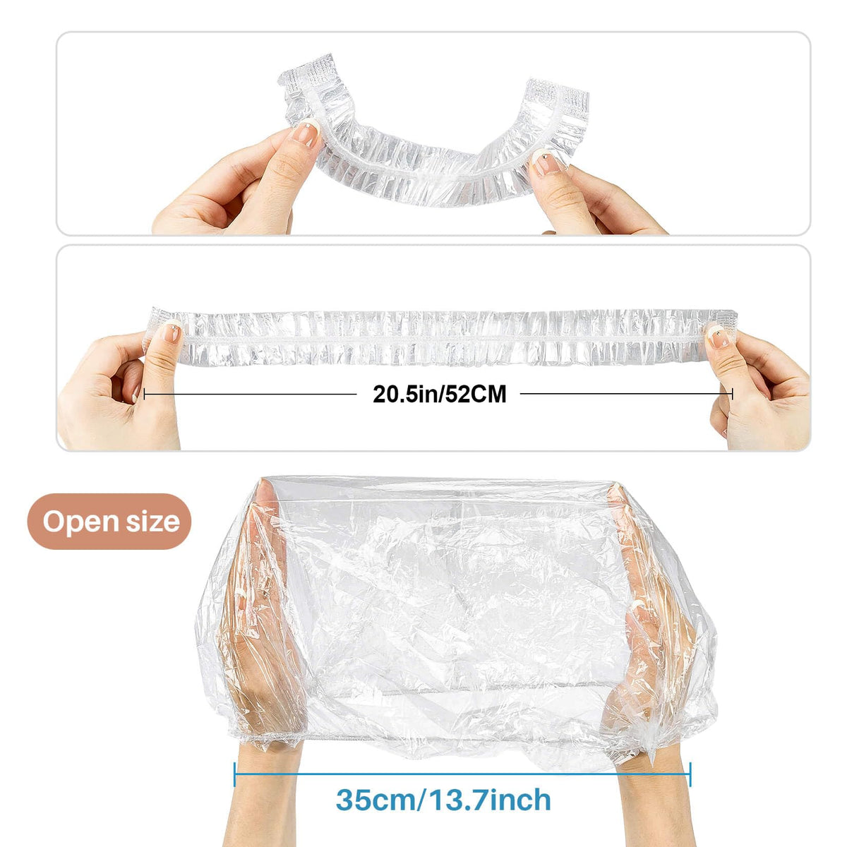 MAQIHAN Disposable Shower Cap in use during a shower