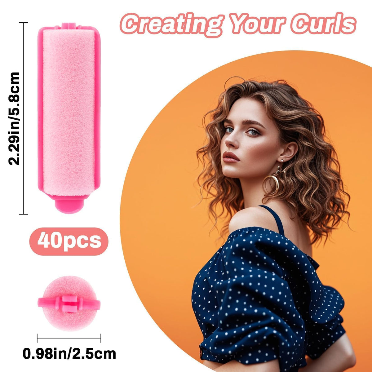 MAQIHAN Foam Hair Rollers 0.98 inch close-up