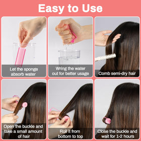 MAQIHAN Foam Hair Rollers in use on hair