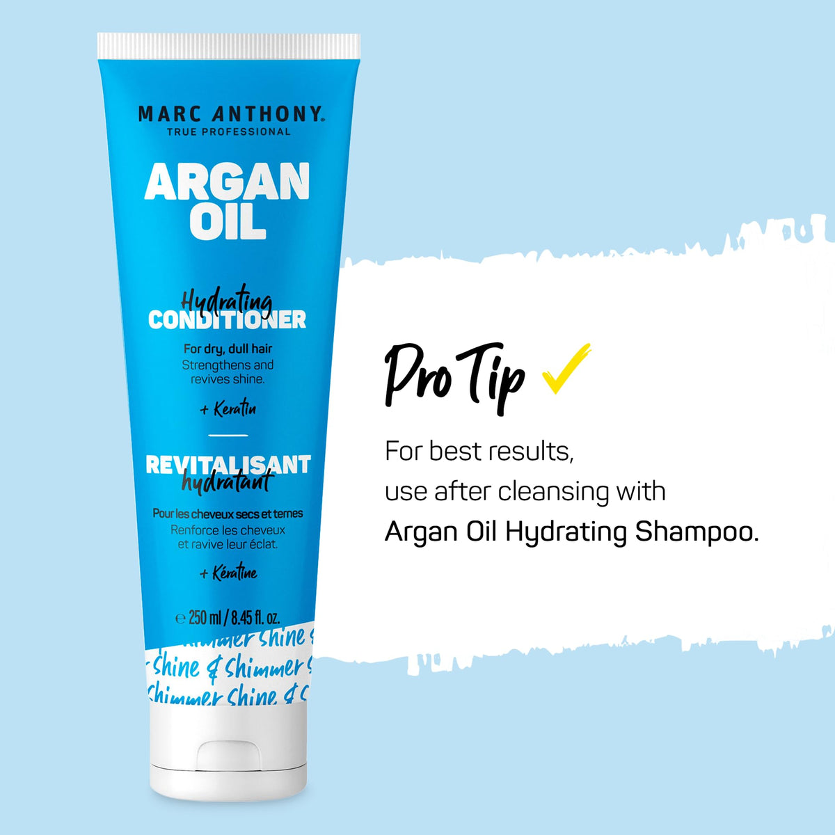 Marc Anthony Argan Oil Conditioner in a bathroom setting