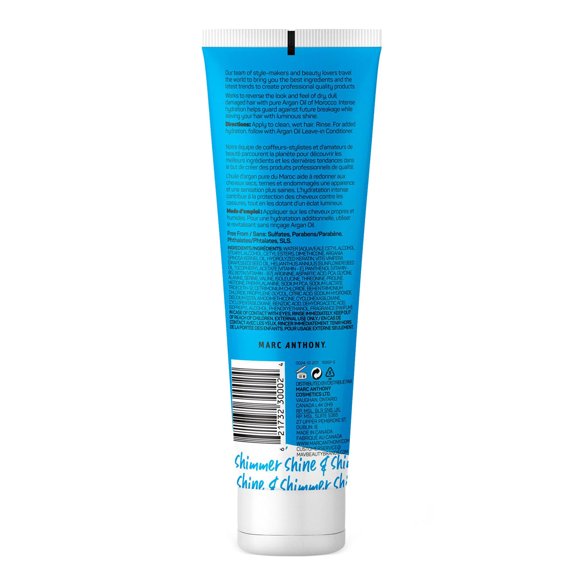 Marc Anthony Argan Oil Conditioner packaging on a countertop