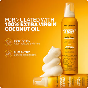Marc Anthony Coconut & Shea Moisture Curl Mousse 290g application on curls