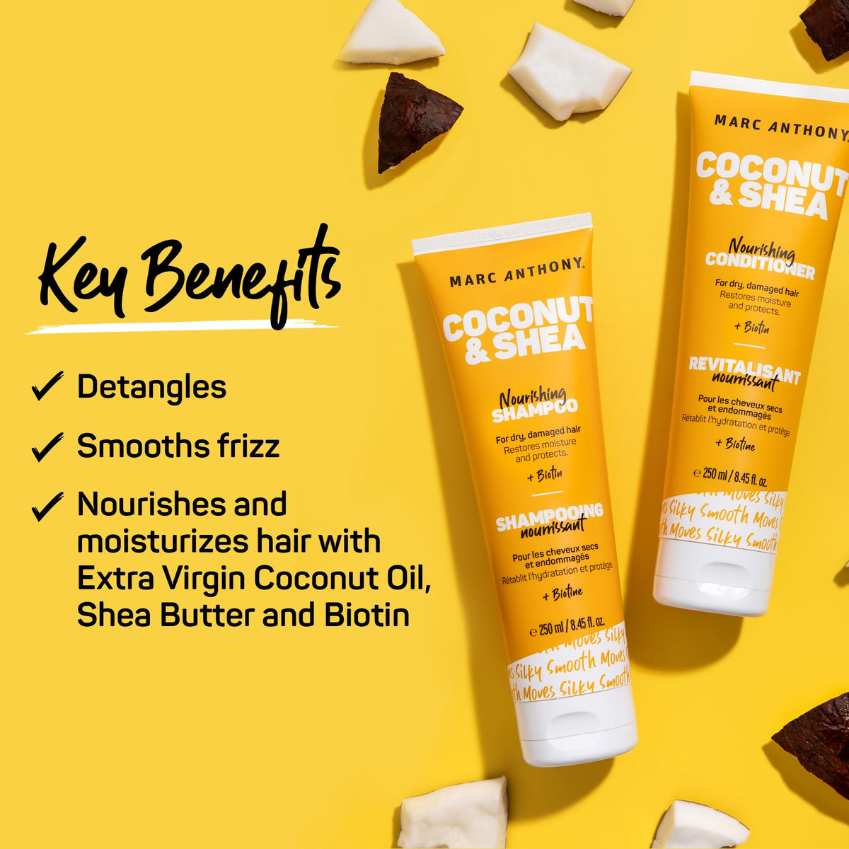 Marc Anthony Coconut Shea Shampoo tube with 8.45 fl oz