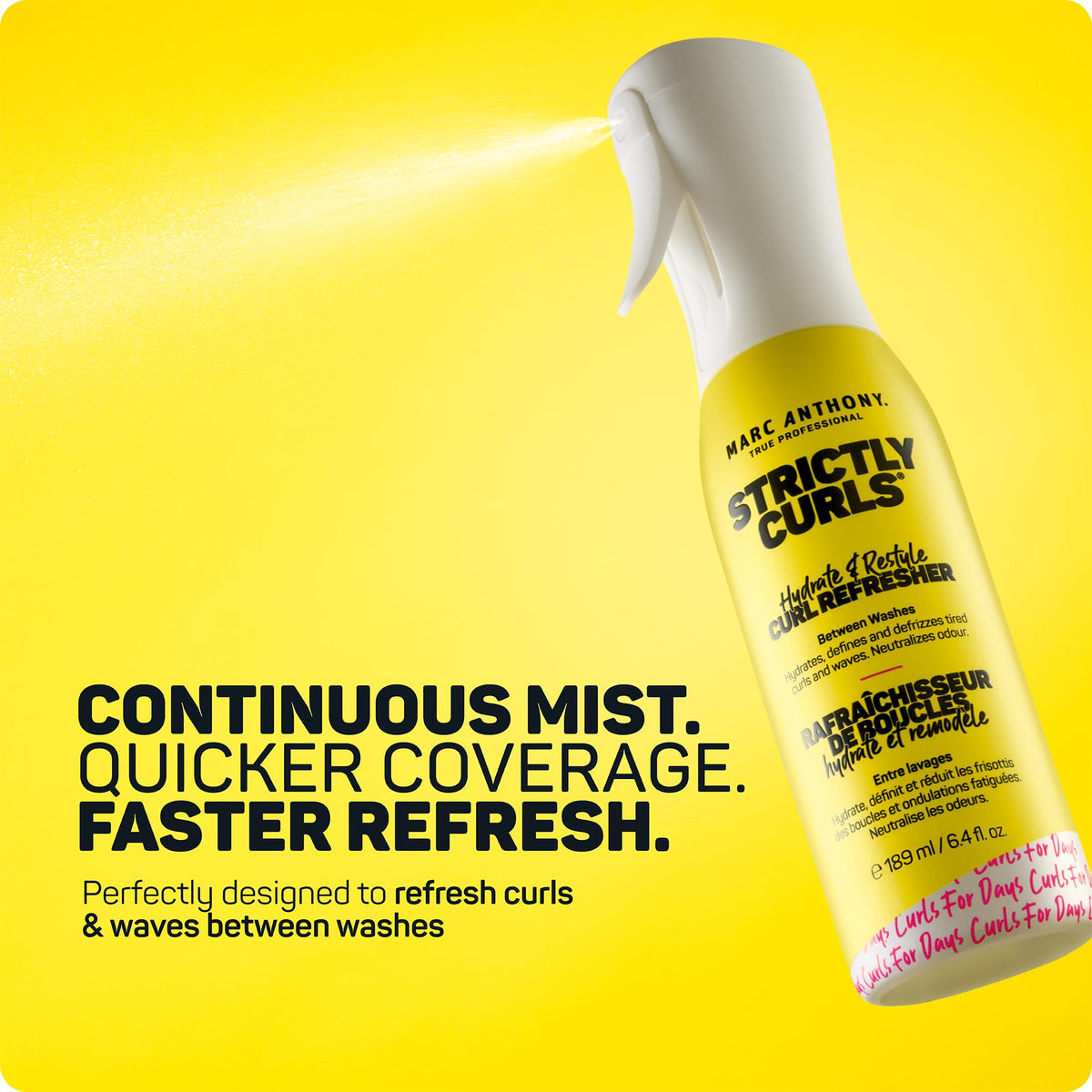 Marc Anthony Curl Refresher Spray back view with ingredient list