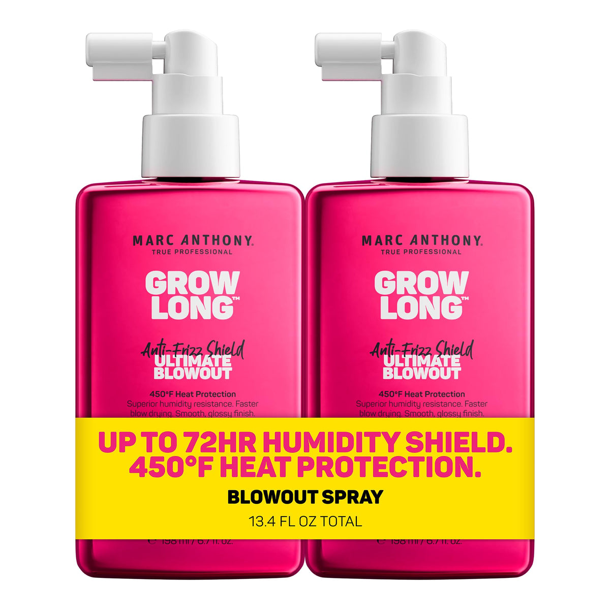 Marc Anthony Grow Long Anti-Frizz Heat Protection Spray 2 pack front view
