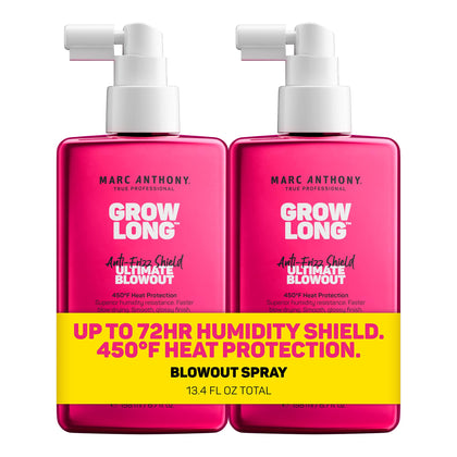 Marc Anthony Grow Long Anti-Frizz Heat Protection Spray 2 pack front view