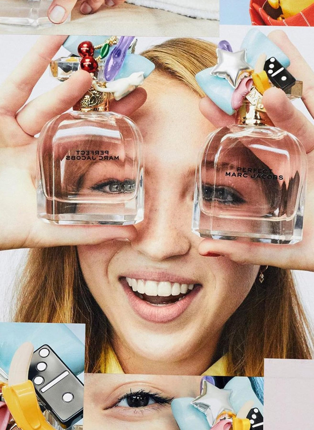 Marc Jacobs Perfect Eau de Parfum with floral background