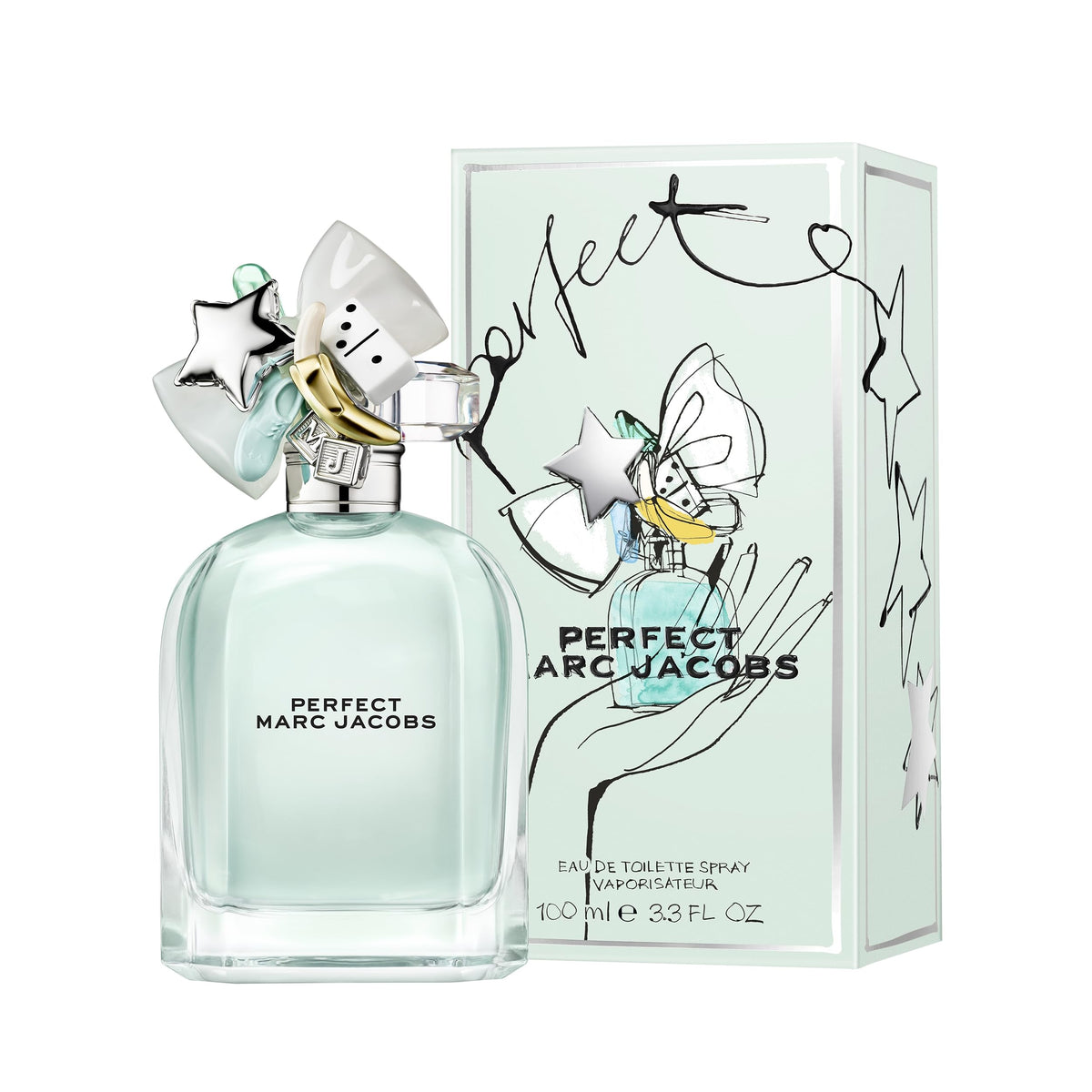 Marc Jacobs Perfect Eau de Toilette 3.3 fl oz with other beauty products