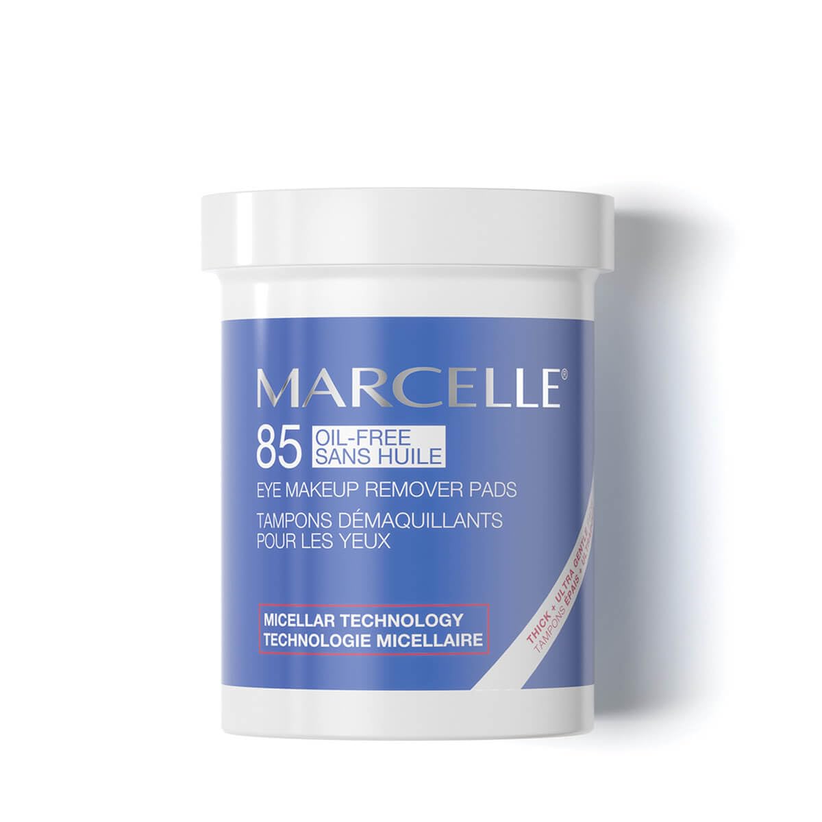 MARCELLE Oil-Free Eye Make-Up Remover Pads front view with packaging