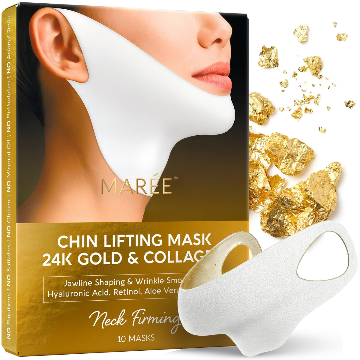 MAREE Chin Strap V Line Lifting Mask front view with packaging
