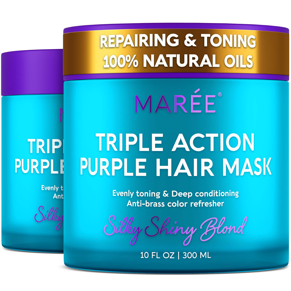 MAREE Deep Conditioning Hair Mask front view, purple jar