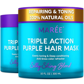 MAREE Deep Conditioning Hair Mask front view, purple jar